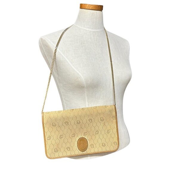 Vintage Christian Dior Envelope Monogram Bag in Brown, Gold chain - Picture 1 of 12